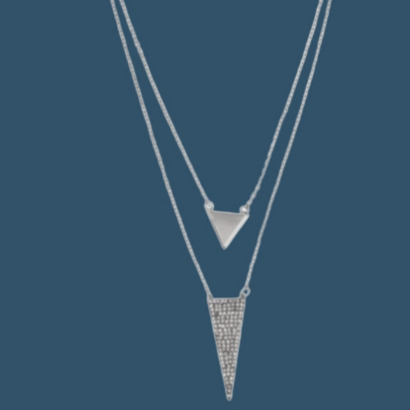 Christian Siriano Silver Tone 2 Row Necklace - Picture 1 of 3